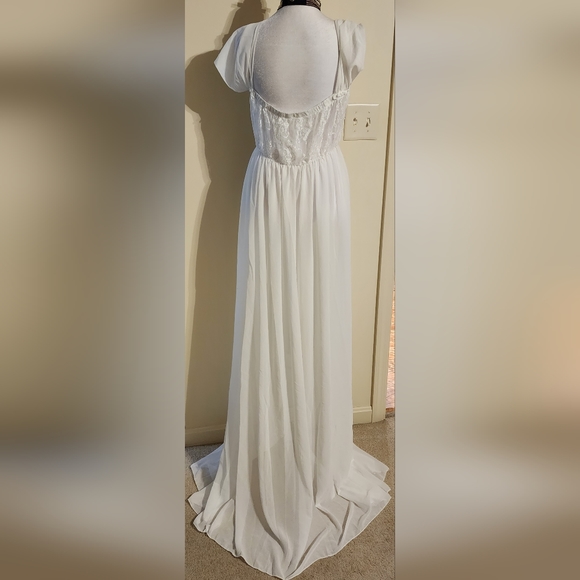 Great Photoshoot Maternity Dress Off the Shoulder Chiffon Long Gown XL - Picture 6 of 12